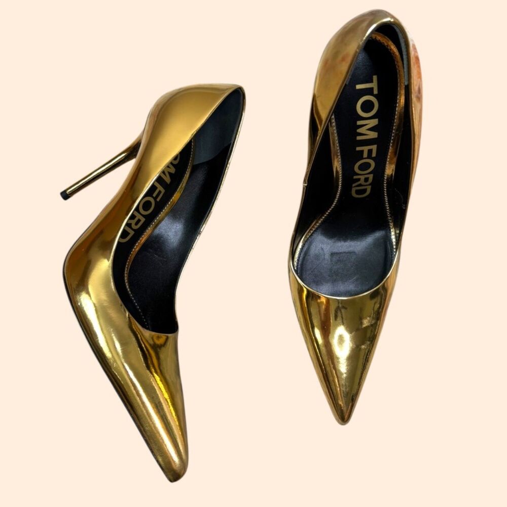 Tom Ford Gold Mirror Point Toe Jumps